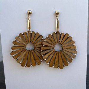 Wooden circle earrings